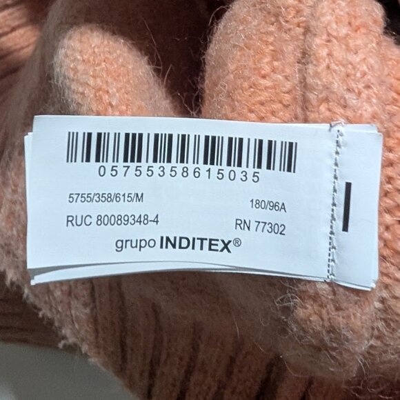 NEW! Zara | Men's Wool-Blend Crew Neck Sweater In Orange - Picture 7 of 10